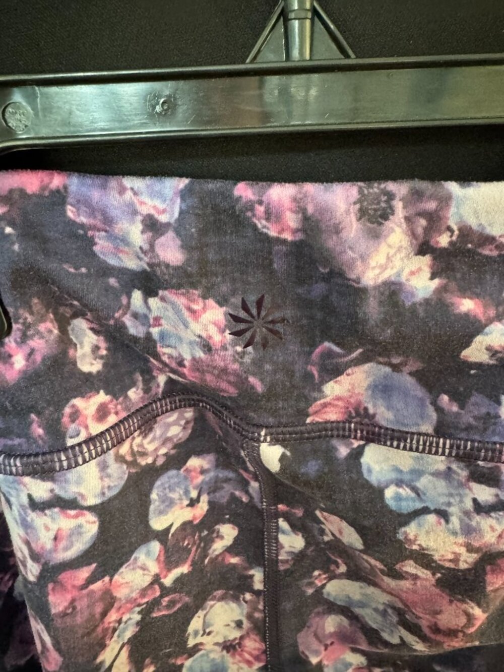 Athleta Girl purple/blue flower pattern leggings - Picture 4 of 6